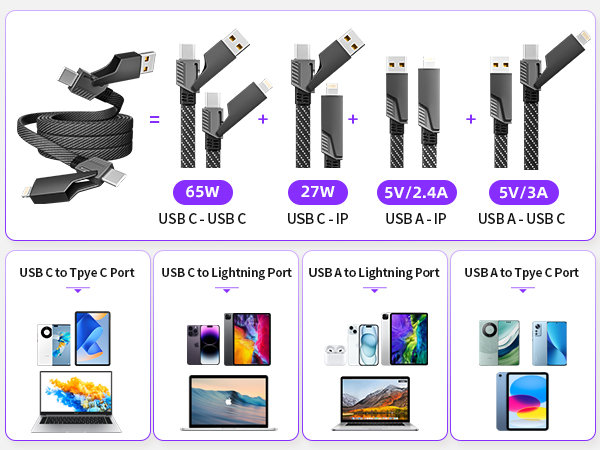4 in 1 charging cable