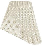Naoloture Extra Long Bathtub Mat Non Slip, Beige Soft Bath Mat for Tub 40 x 16 Inch Full Size, Ba...