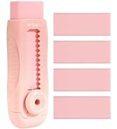 M&G 4+1 Pack Erasers Sliding Retractable Eraser, Soft Pink Color Cute Erasers Push Pull Eraser wi...