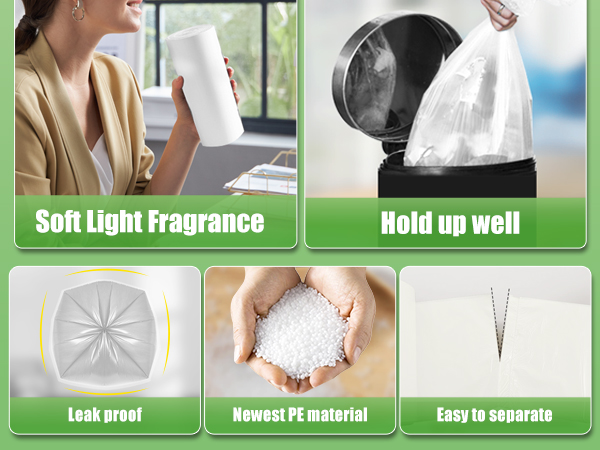 13 gallon trash bags clear garbage bags kitchen can liners strong leakproof thick