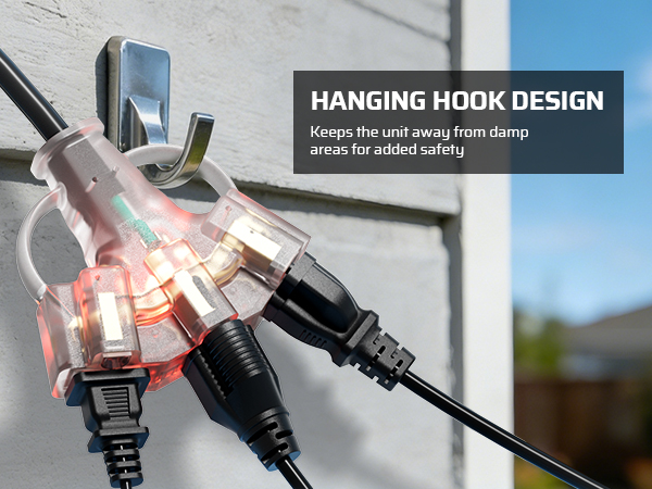 360° Rotating Flat Plug Outdoor Extension Cord