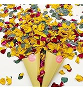 2 QT Mix Flower Petals Confetti, 20+ Cups of Dried Roses & Eucalyptus Leaves, Real ...
