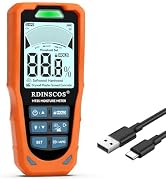 Pinless Moisture Meter for Walls and Wood,Non-Destructive Moisture Detector for Drywall, Concrete...