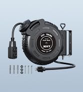 DEWENWILS 20 Amp Extension Cord Reel 40FT, 10AWG SJTOW Heavy Duty Extension Cord, Auto-Rewind No-...