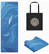 JOOEER Travel Yoga Mat, Non-slip Foldable Travel Fitness Mat With Carry Bag for Yoga, Exercise, P...