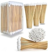 500PCS 6" Long Cotton Swabs in Storage Box - Strong Cleaning Swab with Bamboo Handle - Lint Free ...