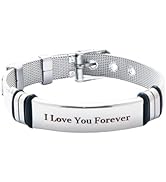 Zirloy Bracelets for Men, 316L Stainless Steel Adjustable Men's Bracelet, Personalized Bracelet G...