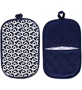 NAVITHOUS Pot Holders Silicone Set of 2, Heat Resistant Hot Pads 500 Degrees, Non-Slip Silicone O...