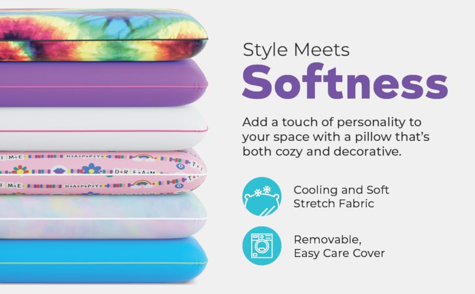Imaginarium Memory Foam Pillow for Bed 16" x 24" Standard/Queen Fun Decorative Colorful Pillow