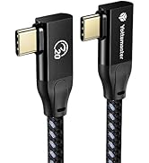 100W Type C to Type C Cable Dual 90 Degree, Yottamaster 20Gbps Bradied USB C Charging Cable Right...
