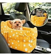 Cullaby Center Console Dog Car Seat for Small Dogs Up to 15 lbs,Yellow | Made with durable Oxford...