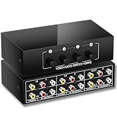 FlyroadUp 4 in 2 Out RCA AV Switch Composite Video Stereo Audio Switcher | Composite Video L/R Au...