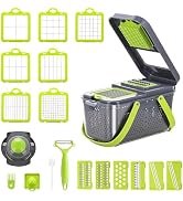 Donext 22-in-1 Vegetable Chopper, Onion Mincer Chopper, Food Chopper Slicer Dicer Cutter with Con...