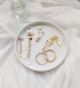 VCREATC White Round Small Tray (6.5 inch) for Bathroom & Kitchen Decor - Decorative Vanity Tray, ...