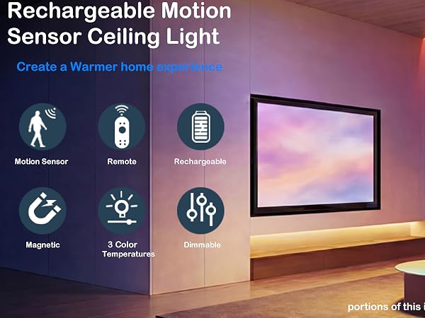 Rechargeable Motion Sensor Ceiling Light