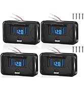 72W 3 Ports 12V RV USB Outlet with LED Voltmeter, 4PCS Dual QC3.0 36W & PD3.0 Type-C Quick Charge...