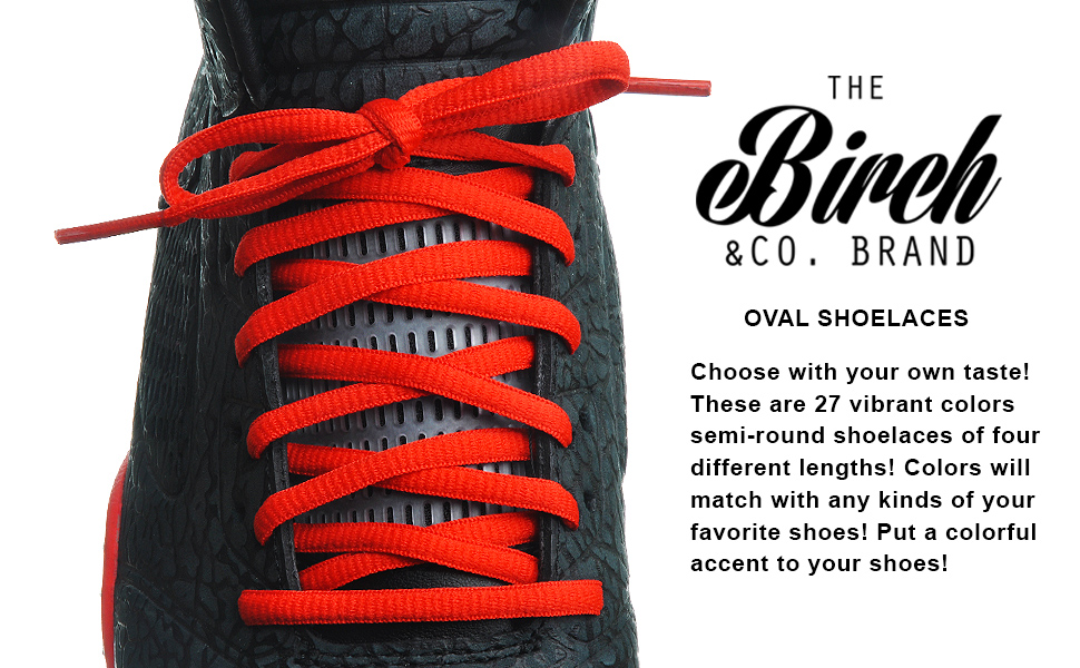 Birch oval shoelaces