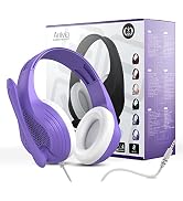 Anivia A9 Pro Purple Headset with Microphone, Stereo Sound Wired Headphones for Women and Girls, ...