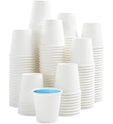 Huifany 3oz Disposable Paper Cups,100 Pack Bathroom Mouthwash Cups(White) | Mini Dixie Cups,Food-...