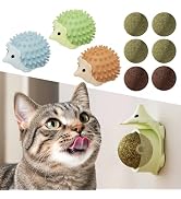 Petinstinct 6 Pcs Catnip Ball Toys with Rubbing Shell, Lickable Roller Catnip Toys for Cats Chew,...