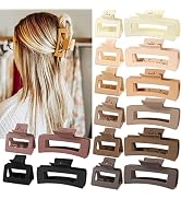 16 Pack Hair Clips,Claw Clips,Hair Clips for Women & Girls Big and Small Neutral Rectangle,2 Styl...
