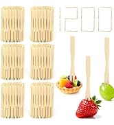1200PCS Bamboo Appetizer Forks, 3.5 Inch Mini Bamboo Forks for Charcuterie Boards Accessories, Wo...