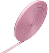 Pink Striped Grosgrain Ribbons,Double Sided Pink and White Stripes Ribbons Polyester Ribbon for W...