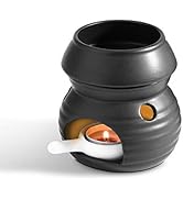 ComSaf Essential Oil Burner Wax Melt Burner with Candle Spoon, Aromatherapy Aroma Burner Ceramic ...