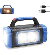 Solar Powered Flashlight Rechargeable, 8 Light Modes 2000mAh Battery 3000 Lumens USB LED Handheld...
