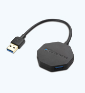 Ultra Mini 4 Port USB Hub (USB 3.0 Hub, USB 3 Hub)