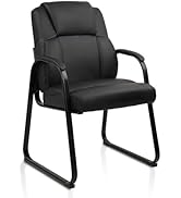 CLATINA Leather Guest Chair with Padded Arm Rest for Reception Meeting Conference and Waiting Roo...