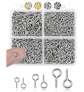 320pcs FIVEIZERO Stainless Steel Small Screw Eye Pins for Jewelry Making & DIY Crafts, Mini Eyele...