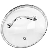 Pastlla 7 Inch Universal Tempered Glass Pot Lid Glass Covers with Stainless Steel Handle for Fryi...