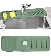 Sink Splash Guard, Silicone Sink Faucet Mat Sink Accessories Faucet Absorbent Mat for Kitchen, Ba...