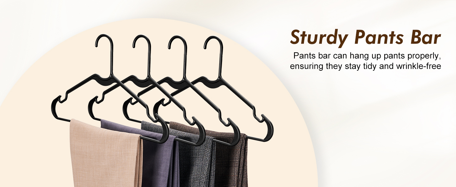 Plastic Hangers with Pants bar