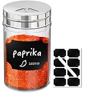Segarty 3oz Spice Jar with labels, 1pc 80ml Glass Spice Container with Adjustable Stainless Steel...