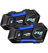 Fodsports FX4 Pro 4 Riders Motorcycle Helmet Headset, Bluetooth Motorcycle Intercom 1200m, Helmet...