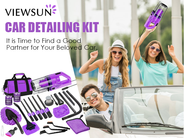 purple car cleaning kit