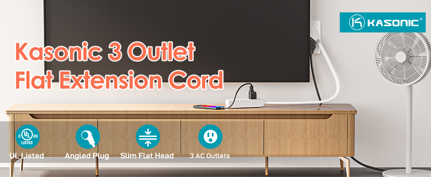 Flat Plug Extension Cord
