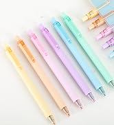 AIHAO Retractable Gel Ink Pens, Fine Point 0.5mm, Black Ink, 12Pack,Pastel Color Soft Touch Barre...