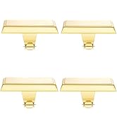 Tingtio Gold Stocking Holders for Mantle, Set of 4 Christmas Stoking Holder Weighted Flat Stockin...