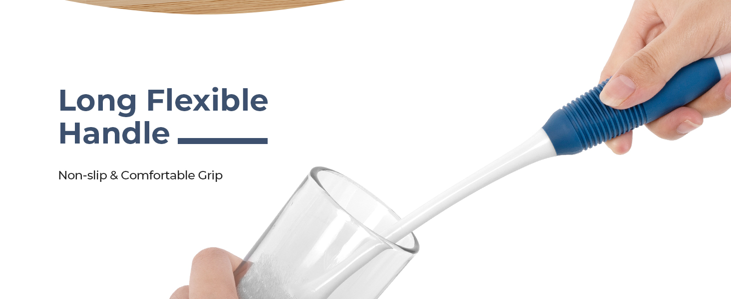 Flexible bottle scrubbing brush