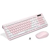 Wireless Keyboard and Mouse Combo, Reccazr 2.4G Full-Sized Keyboard and Mouse Cordless, 3 DPI Adj...