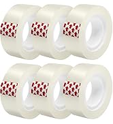 GIBIBU 6 Rolls Transparent Tape Refills, Clear Tape Dispenser Refill Rolls, Glossy Gift Wrap Tape...