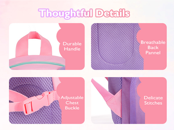 toddler backpack with chest buckle, comfortable straps