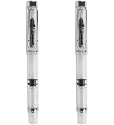 SHINEOFI 2pcs Water-based Pen Portable Students Ink Pen 0.38mm Smooth Filling Ink Pens Piston Fil...