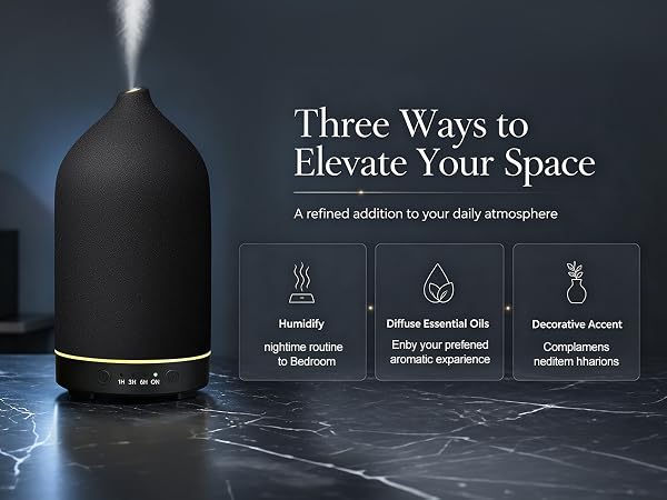 Gooamp 200ML Ceramic Essential Oil Diffuser