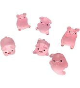 Kryoflare 5Pcs Pink Pig Figurine Set, Car Dashboard Ornaments, Resin Desktop Decorations for Auto...