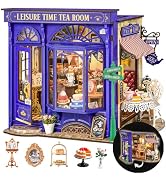 Rolife DIY Dollhouse Miniature House Kit 1:18 Edwardian Tea Room with Openable Facade, Diorama Bu...