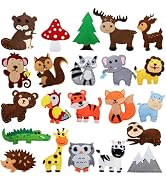 Jucoan Set of 22 Sewing Kit for Kids, Beginner Craft and Sewing Set for Boys Girls DIY Jungle Woo...